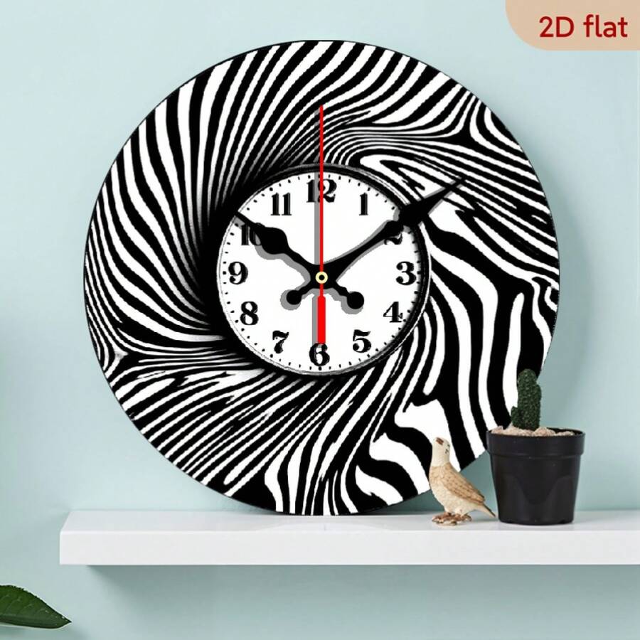 10inch Round Wooden Wall Clock, Silent No Ticking Sound, Battery Operated (AA Batteries Not Included). Easy To Hang, Perfect For Home Or Office Decoration, Great Gift For Birthdays, Special Events, Halloween, Thanksgiving, And Christmas - 10*10英寸 - 查看 1