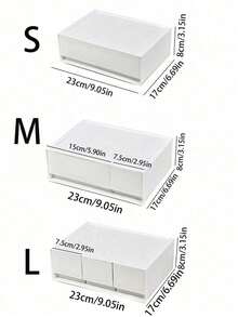 1pc Desktop Stationery & Cosmetic Storage Box, White Plastic Drawer Organizer, Modular Stackable Makeup Jewelry Box, Stationery Organizer - White - View 7