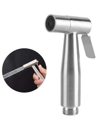 1 pieza Rociador de bidé de acero inoxidable de mano para inodoro - Rociador de bidé de baño de alta presión - No se necesita electricidad, accesorio de bidé de mano duradero para inodoro