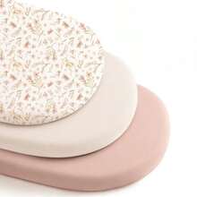 婴儿床弹力床单，男女宝宝通用，柔软透气，适用于椭圆形摇篮、摩西篮和长方形床垫。