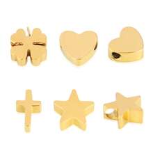5个抛光不锈钢十字架和心形吊坠，适合手工珠宝制作、DIY手链和项链 - 吊墜 - 查看 1