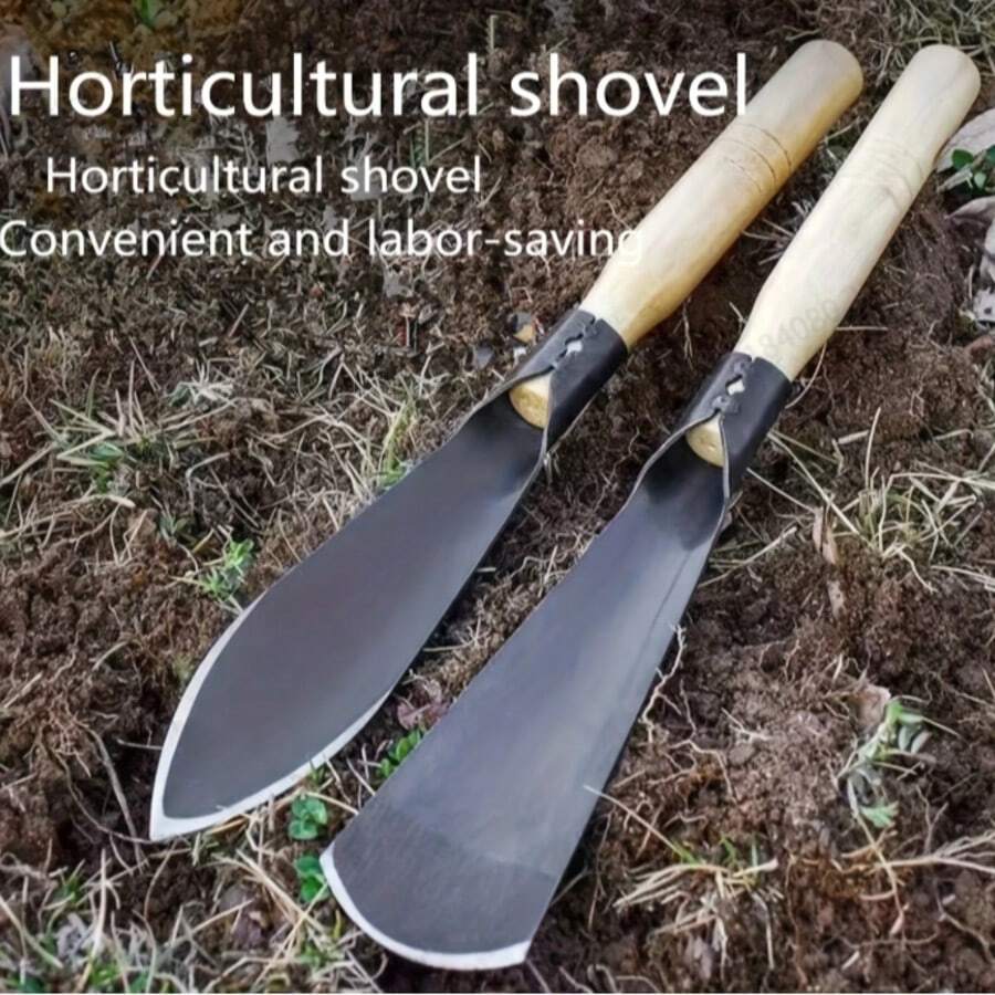 2 piezas Paleta de metal resistente, adecuada para jardinería, deshierbe, excavación, trasplante y plantación - Herramientas de jardinería convenientes y que ahorran trabajo