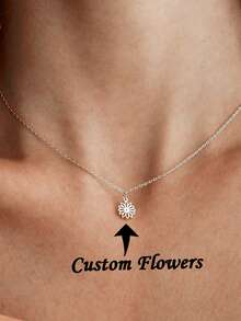 1 pièce Collier personnalisé avec fleur de naissance miniature, collier avec plusieurs fleurs de naissance, collier avec pendentif fleur de naissance, collier pour mère, cadeau pour elle, cadeau de Noël - Multicolore - Voir 2