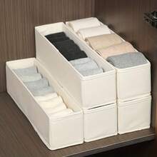 1/4/6pcs Versatile Foldable Storage Organizer For Socks, Underwear, Handkerchiefs, Ties & Belts - Space-Saving Wardrobe Solution, Fabric Drawer Dividers, Collapsible Cabinet Storage Boxes Bins Containers | Shelf Baskets - Multicolor - View 7