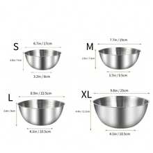 1 Juego de Tazones de Ensalada de Acero Inoxidable con Escala, 1 Tazón Grande de Mezcla para Hornear en la Cocina, 1 Bandeja de Preparación y Servir, Herramientas para Ensalada y Hornear, y Tazones de Cocina Duraderos y Fáciles de Limpiar - Multicolor - Ver 10