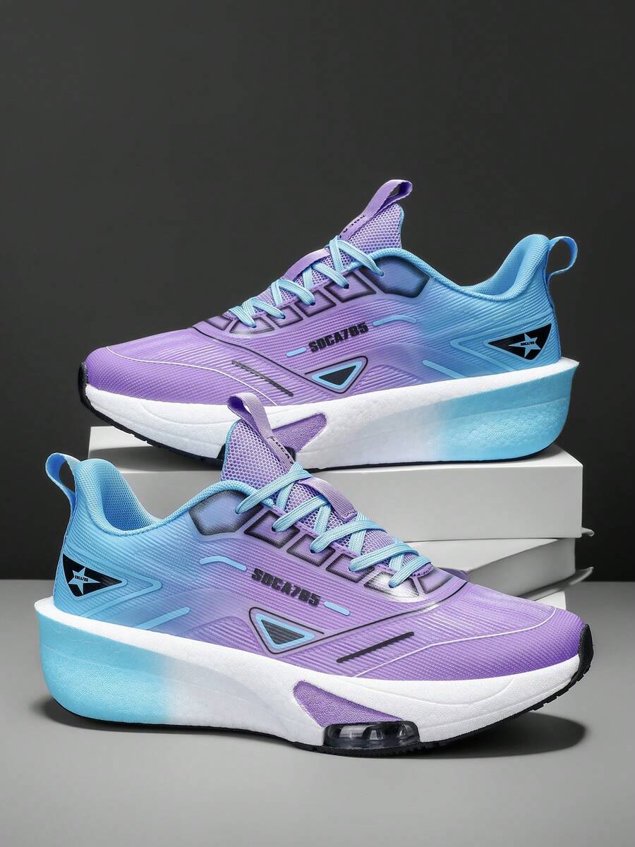 Women's Fashion Casual Sneakers - With Shock Absorption Design, Comfortable And Durable, PU Covered Upper And Non-Slip Tread - Suitable For All Seasons, Comfortable Lace-Up Design, Casual Shoe Style, Suitable For Daily Wear, Walking, Shopping, Fitness Exercise And Weekend Outings - Purple Moon - View 1