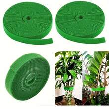 Green Plant-Shaped Gardening Hook Loops For Climbing Plants, Used To Secure And Fix Green Plant Branches, Bouquets, Plant Ties, Plant Wrap Ties, Home Garden Plant-Shaped Tape Hook Loop Bamboo Pole Wrap Accessories, Adjustable Garden Cable Ties - Reusable, Strong Grip Plant Support Straps