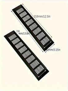 2件套通风面板排气表燃气出口柜门透气网铝合金透气孔装饰盖柜体冷却格栅门 - 黑色 - 查看 9
