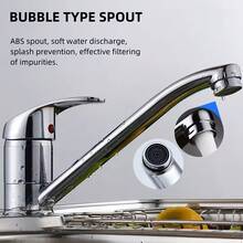 Kitchen Tap 360° Swivel Spout Single Lever Long Chrome Basin Hot And Cold Water Mixer Bathroom Faucet Kitchen Sink Mixer Tap Kitchen Items Kitchen Accessories Kitchen Tools - Silver - View 6