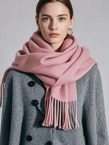 Thick Long Shawl/Blanket, 280g - Rusty Rose - View 3
