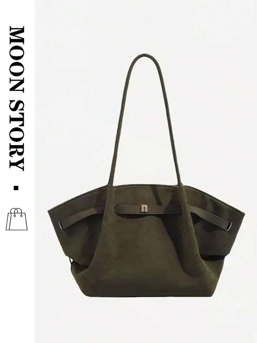 Nouveau sac fourre-tout pour femmes pour l'automne/hiver, sac à main unique avec boucle de ceinture, sac fourre-tout, sac chauve-souris, sac  velours polyvalent pour femmes