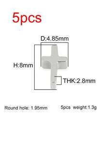 5个抛光不锈钢十字架和心形吊坠，适合手工珠宝制作、DIY手链和项链 - 吊墜 - 查看 16