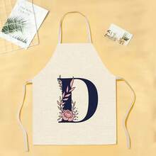 1pc Letter Pattern Apron, Creative And Interesting Fashionable Printed House Cleaning Apron, Waterproof Oil And Easy-To-Clean Kitchen Cooking Apron, Creative Home Apron, Work Clothes - Multicolor - View 10
