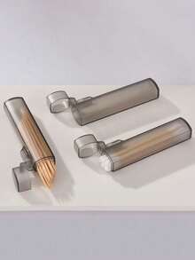 3 صناديق تخزين شفافة بلاستيكية محمولة لأعواد الأسنان والقطن، تصميم أسطواني للحمل بسهولة، مناسبة لصناديق التخزين الصغيرة للتخييم والاستخدام في الهواء الطلق. طراز حديث وبسيط، صندوق بلاستيك شفاف، حقيبة مستحضرات تجميل، حقيبة أدوات التجميل، صندوق تخزين المكتب، صندوق تخزين مستحضرات التجميل، صندوق مجوهرات، هدية شخصية، أدوات المطبخ