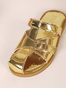 1 Pair Girls Sandals, New Bowknot Princess Shoes, Elastic Band Design, Soft Bottom Casual Girls Beach Shoes, Suitable For Summer Wear