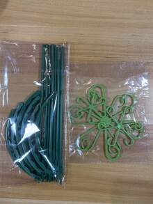 Halbkreisförmiger Blumentopf-Rankgitter aus Kunststoff, grüner Kunststoff Pflanzenkäfig und Stütze - mehrstöckiges doppelstöckiges Blumenregal für den Garten, für Kletterpflanzen, Krabbenorchideen, Efeu - Anti-Sturz Blattschutz, Kunststoff Orchideen- und Sonnenblumen-Stützstäbe