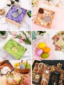 1包，150克拉菲草礼盒填充物，创意填充草，适用于生日、婚礼和伴娘礼物，皱纹纸屑，工艺碎屑拉菲草纸填充物，复活节礼物，生日派对装饰