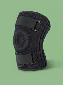 1 pieza Rodillera deportiva de talla grande, manga de rodilla con compresión de resorte y correa ajustable para senderismo, protección de la rótula - Negro - Ver 15