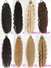 24-Inch Kinky Curly Ponytail Extension - Wrap Around Afro Curly Hairpiece With Elastic Band, Black & Blonde Options For Women - Multicolor - View 4