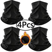 4 st/1 vinterhalsduk i fleece - vindtät vinterhalsduk i kallt väder för män och kvinnor - Tjock halsduk - Visa 14
