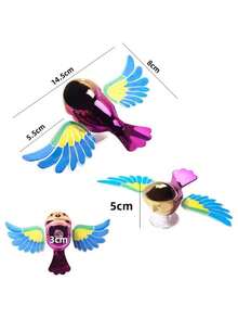 Giocattolo di uccello con ali mobili, divertente decorazione antistress e creativa per auto/moto, ornamento realistico di uccello senza batteria - Multicolore - Visualizzare 6