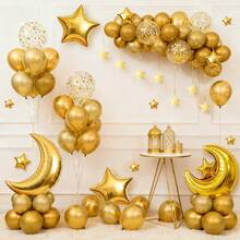 Moon & Star Balloon Eid Festival Party Birthday Decoration Set, Backdrop Wall Decor - Multicolor - View 4