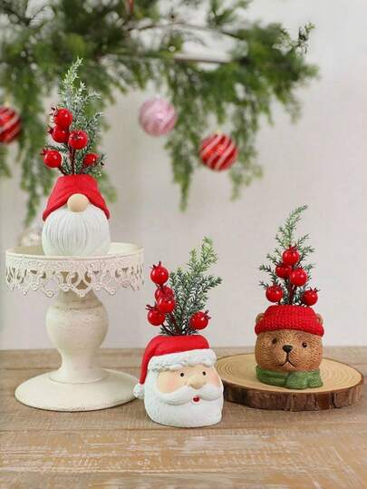 Weihnachtsdekoration Ornamente: Cartoon Harz Puppen, Weihnachtsmann, Schneemann Harz Weihnachtsdekoration, europäischer Stil Topfpflanze Stil moderne Kunst Ornamente