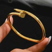 3 Peças Pulseira Minimalista e da Moda em Aço Inoxidável 18K com Formato de Coração, Não Desbota, Decorada com Diamantes, Adequada para Uso Diário de Mulheres como Presente - Multicolorido - Visão 4