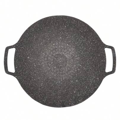 韩式烧烤不粘圆形煎锅 韩式烧烤盘 家用户外炉灶烧烤盘（通用型 30cm）