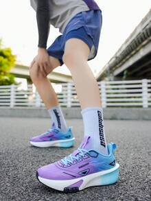 Women's Fashion Casual Sneakers - With Shock Absorption Design, Comfortable And Durable, PU Covered Upper And Non-Slip Tread - Suitable For All Seasons, Comfortable Lace-Up Design, Casual Shoe Style, Suitable For Daily Wear, Walking, Shopping, Fitness Exercise And Weekend Outings - Purple Moon - View 10