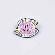 Creative Motivational Lettered Brooch, Simple Pink Line Smile Face Pin, Inspirational Badge,  & Versatile Accessory For Clothing & Bags - XZ4451-1 - View 9