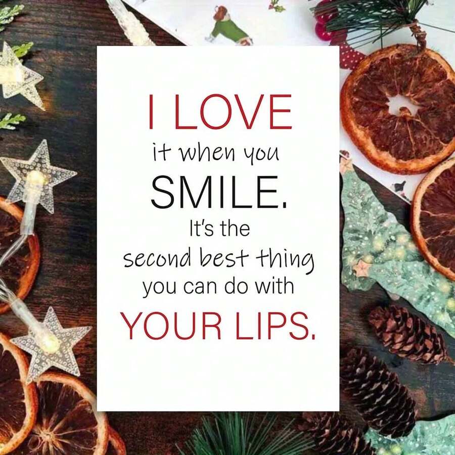 بطاقة تهنئة رومانسية ذكية مع مغلف - تصميم "تمنيات ابتسامة مغازلة"، طباعة جريئة ورسالة مرحة، رائعة للأحبة والبالغين، مثالية للمناسبات الرومانسية، بطاقة رومانسية جريئة | بطاقة تهنئة ورقية | بطاقة عيد زواج، ديكور مغازل