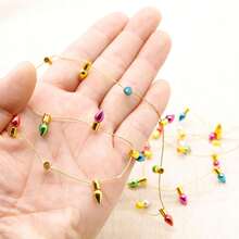 1m Miniature Doll String Lights: 1/12 Scale Fake Miniature Lamps For New Year, Easter, Celebrations, Electroplated Mini Light Bulb Beads String, Non-Electric, Multi-Style Christmas Holiday Decor Lights, Party Decoration, Model Scenes (Random Lamp Color) - Multicolor - View 7