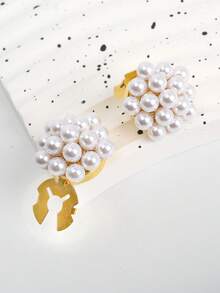 2个可爱纽扣套，可装饰衬衫袖扣，优雅仿珍珠纽扣夹，女士衬衫扣盒，无需缝纫，手工制作节日礼物