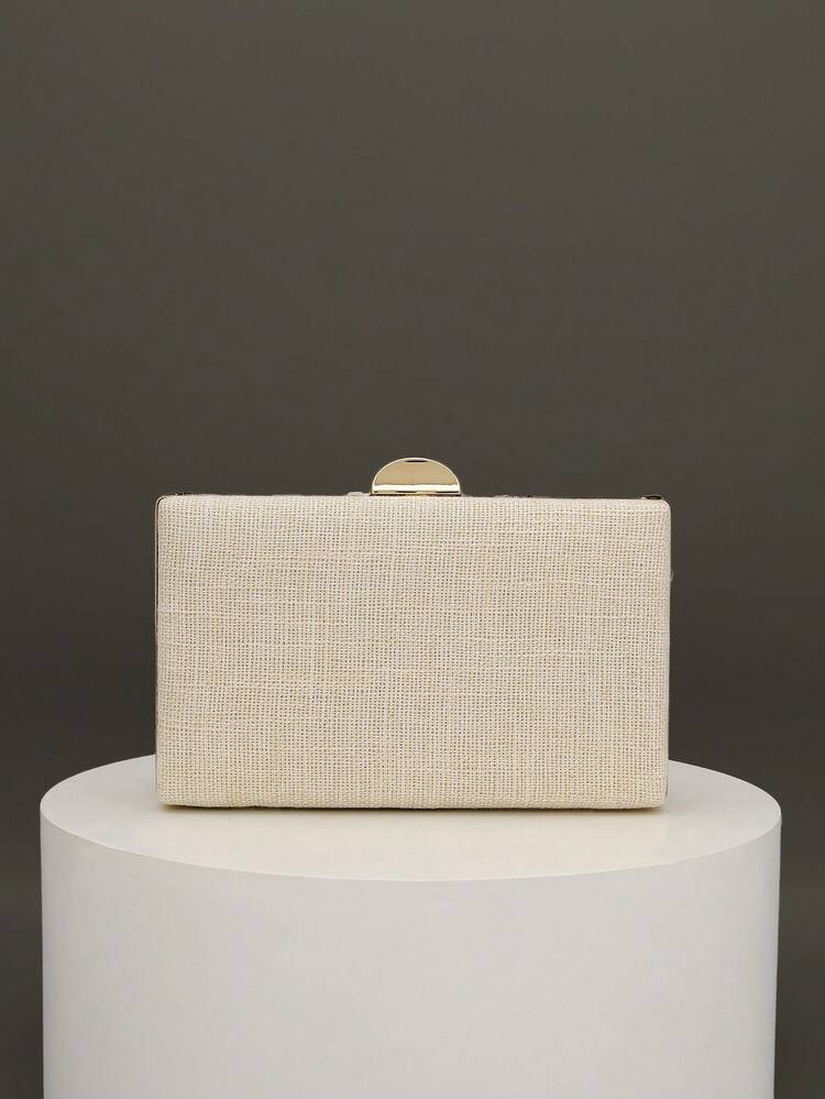 1pc Fashionable Floral Pattern Women's Handbag, Vintage Shiny Sequin Embroidered Flower Chain Evening Bag, Suitable For Party Girls, Brides, Newlyweds, And Office Workers, Parties, Weddings, Mini Box Bag (Random Pattern) - Apricot - View 6