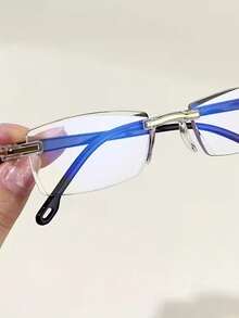 1pc/Frameless Reading Glasses – Anti-Fatigue, Frameless High-Definition Vision, Lightweight And Comfortable, +2.0 Vision, Unisex, Suitable For Computers, Driving, Screen Protection, Modern Style, An Essential Item. - Clear - View 2