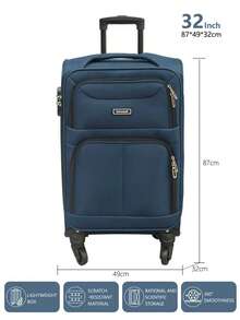 Walizka Z Tkaniny Oxford, Walizka Na Kółkach, Duża Pojemność, 4-Częściowy Zestaw Walizek Z Tkaniny Oxford, 20/24/28/32 Cale, Odporna Na Zarysowania I Elegancka, Wyposażona W Elastyczne Uniwersalne Kółka, Może Być Używana Jako Bagaż Podręczny Lub Walizka - Navy Blue - View 11