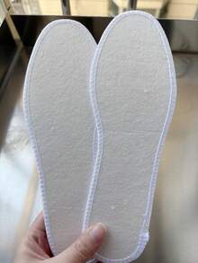 1pair Cozy Wool-Like Insoles For Winter, Thickened & Warm Faux Cashmere Inserts For Snow Boots, Sweat-Absorbent & Breathable