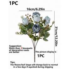 1/80 Stücke künstlicher Rosenstrauß, gestickte Kugel, gemischte Pfingstrosen, Brautstrauß, Hochzeitsdekoration, DIY-Kranzmaterial, Geburtstagsdekoration, Esszimmer, Wohnzimmer, Vase, Garten, Valentinstag, Neujahrsgeschenk - Blau - Übersicht 2