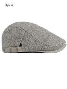 Winter Classic Beret Warm Newsboy Cap Plaid Forward Hat - Multicolor - View 4