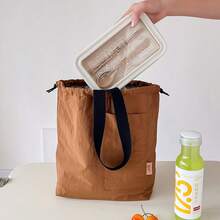 1 حقيبة غداء معزولة من النايلون عالية الجودة، حقيبة حمل صندوق غداء محمولة للطلاب والموظفين