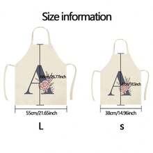 1pc Letter Pattern Apron, Creative And Interesting Fashionable Printed House Cleaning Apron, Waterproof Oil And Easy-To-Clean Kitchen Cooking Apron, Creative Home Apron, Work Clothes - Multicolor - View 4