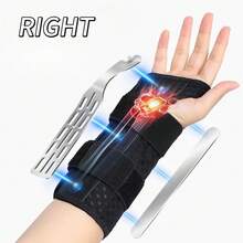1pc Extended Wrist Brace With Dual Splints And Adjustable Strap - Night Hand Stabilizer, Thumb-Free, Lightweight Wrist Support