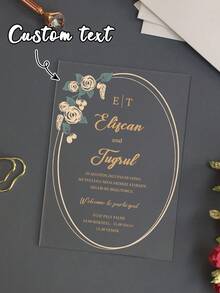 Garden Wedding Invitation Suite, Handmade Paper Wedding Invitation, Deckled Edge Invitation, Romantic Wedding Invites,Blush Pink And Rose Gold Wedding Invites - Acrylic Wedding Invitations - Personalized Wedding Invitation With Monogram Sticker - Multicolor - View 9