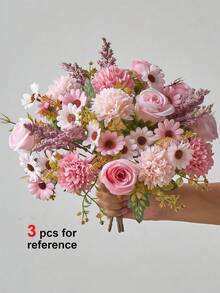 仿真牡丹花束 粉色情人节婚礼装饰 仿真玫瑰丝花 逼真长茎玫瑰花束 家居婚礼装饰 派对装饰 新娘餐桌中心摆件 情人节装饰 - 彩色 - 查看 14