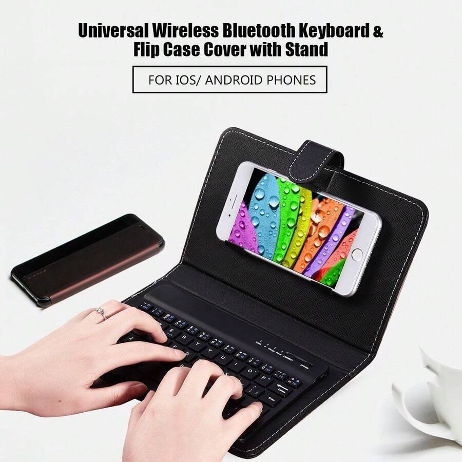Magnetic Wireless Keyboard Case Compatible With IPad And Android Tablets - White - View 1