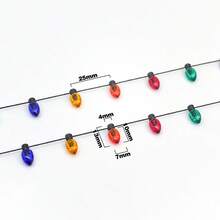 1m Miniature Doll String Lights: 1/12 Scale Fake Miniature Lamps For New Year, Easter, Celebrations, Electroplated Mini Light Bulb Beads String, Non-Electric, Multi-Style Christmas Holiday Decor Lights, Party Decoration, Model Scenes (Random Lamp Color) - Multicolor - View 4