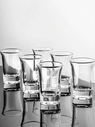 6pcs Shot Glass Set Heavy Base, Whiskey Shot Glasses - Perfect For Wine Tasting, Shooter, Cocktail Pourer, Jigger, Tequila