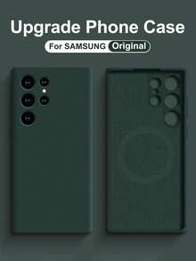 VRNOEI 原装磁性手机壳适用于三星 Galaxy S24 S23 S22 S21 S25 Ultra Plus,柔软保护套,无线充电,防震柔性 TPU 外壳,防水防摔防刮 - 深綠色 - 查看 21