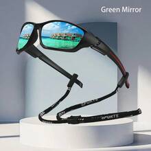 复古方形超大男女通用时尚运动眼镜，带链条，奢侈品牌设计师风格，热带海滩度假夏季粉彩色调，闪亮材质，优雅美学，适合男女度假、经典骑行、购物、户外运动、钓鱼、驾驶、跑步、徒步、露营、摩托车骑行等场合佩戴。 - GL-F33 - 查看 14